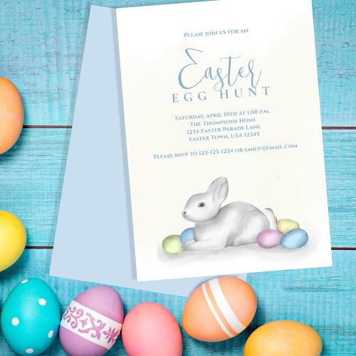 Easter Pastel Egg Hunt Watercolor  Holiday Card