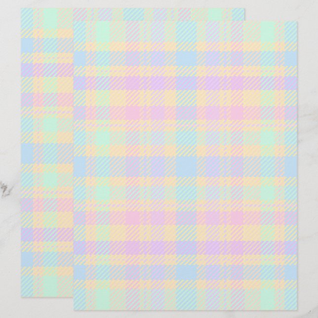 Easter Pastel Plaid 2-Sided Scrapbook Paper (Front/Back)