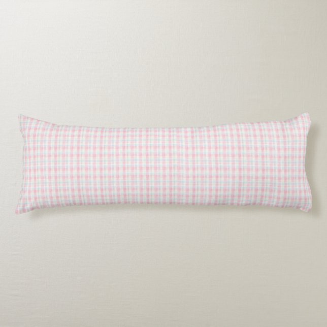 Easter Pastel Plaid Seamless Fabric – Cute  Body Pillow (Front)