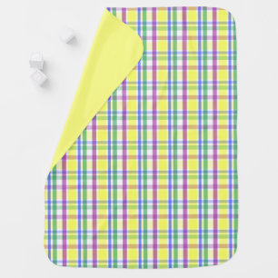 Easter Pastel Plaid Spring Pattern Swaddle Blanket