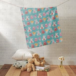 Easter Pattern Moonstone Blue Baby Blanket
