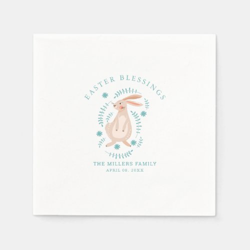 Easter pattern with eggs bunny chick flowers  napkins