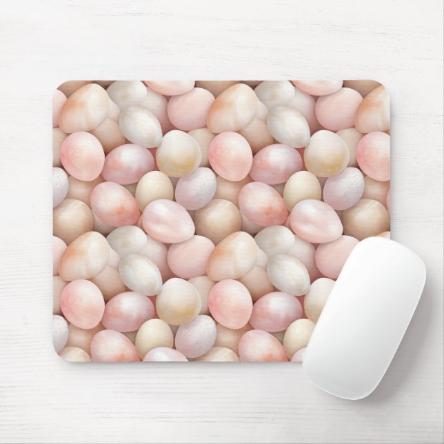 Easter Peach Pink Eggs   Mouse Pad (With Mouse)