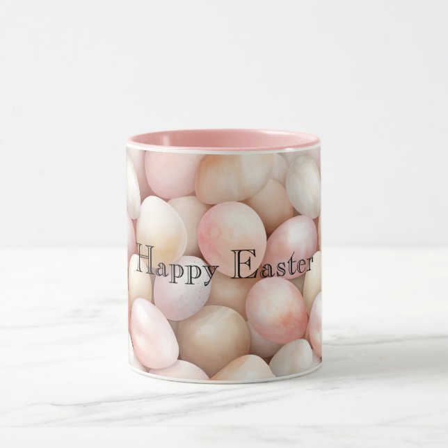 Easter Peach Pink Eggs Mug (Center)
