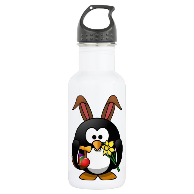 Easter Penguin Stainless Steel Water Bottle (Front)