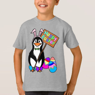 Easter Penguin with Colored Eggs T-Shirt