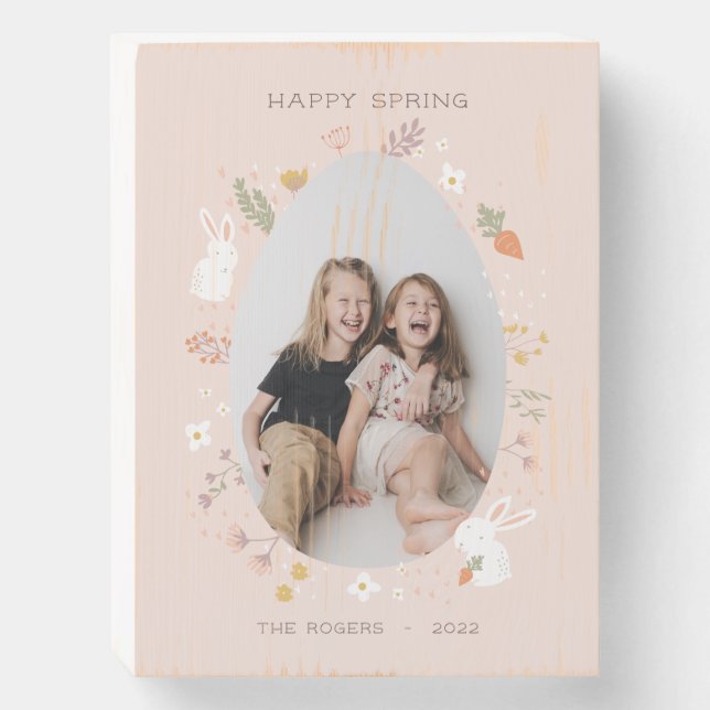 Easter Petals Photo  Wooden Box Sign (Front Vertical)