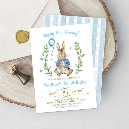 Easter Peter Rabbit Bunny Boy Birthday Invitation