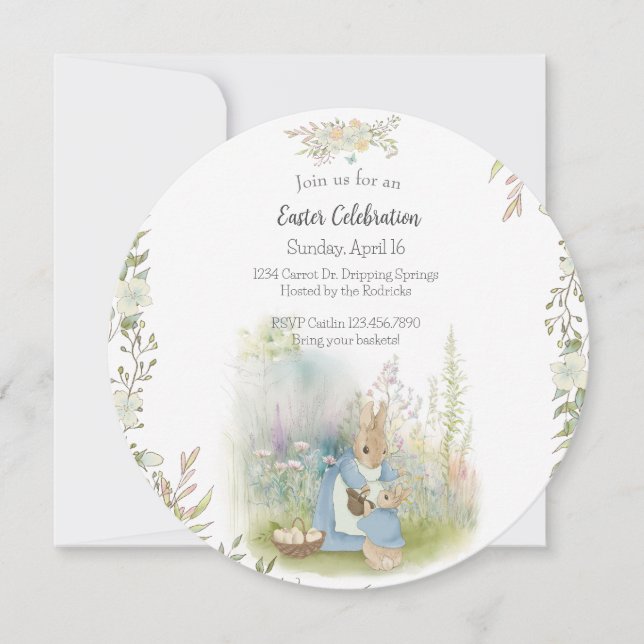 Easter Peter Rabbit Invitation (Front)