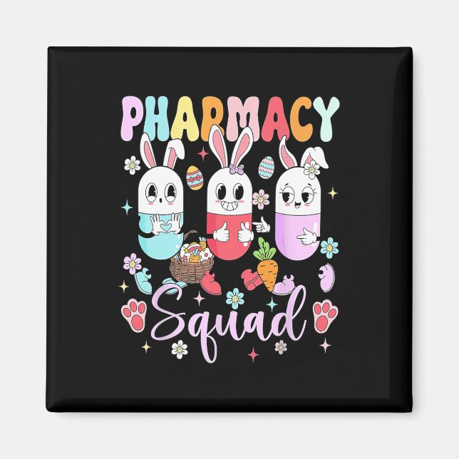 Easter Pharmacy Squad Pills Pharmacist Certified P Magnet (Front)