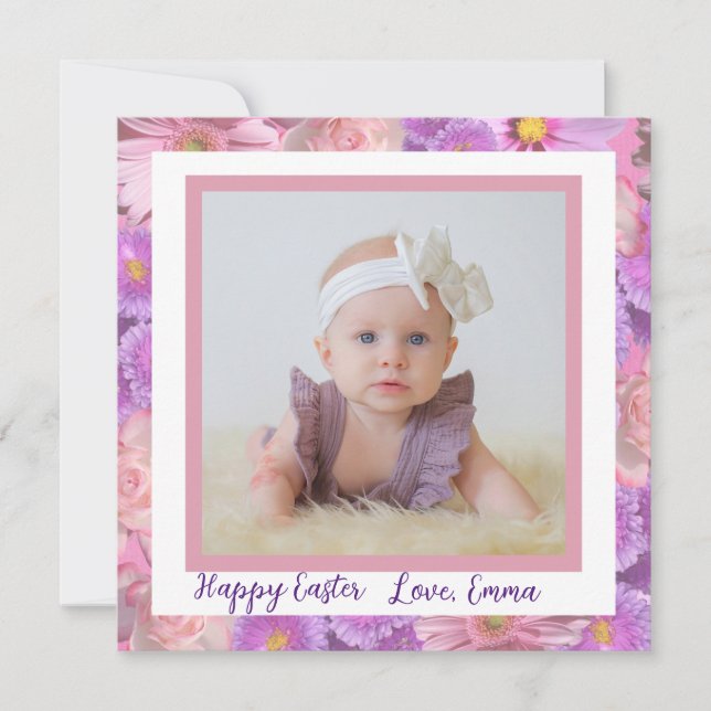 Easter Photo Card, Printable and Downloadable Holiday Card (Front)