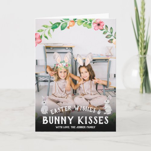 Easter Photo Card  Whimsical Bunny Ears