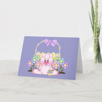 Easter Piggy Holiday Card by ThePigPen at Zazzle
