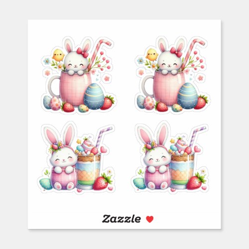 Easter Pink Treats Chicks and Eggs Sticker