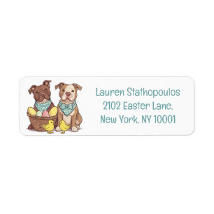 Easter Pit Bull Dogs Label