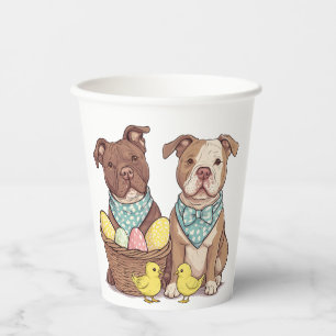 Easter Pit Bull Dogs Paper Cups