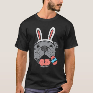 Easter Pitbull Bunny Face Pittie Dog Lover Men Wom T-Shirt