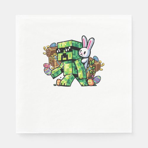 Easter Pixel Gamer Bunny Gaming Toddler Boys Kids  Napkins