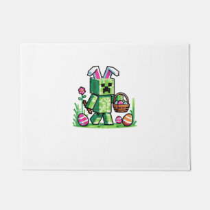 Easter Pixel Gaming Bunny Egg Hunting Boys Kids Yo Doormat