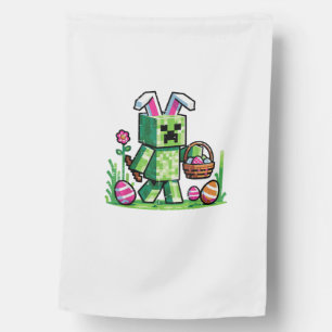 Easter Pixel Gaming Bunny Egg Hunting Boys Kids Yo House Flag