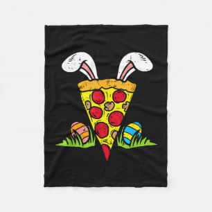 Easter Pizza Slice Bunny Ears Funny Snack Food Lov Fleece Blanket