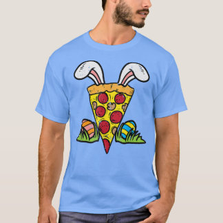 Easter Pizza Slice Bunny Ears Funny Snack Food Lov T-Shirt