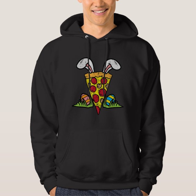 Easter Pizza Slice Bunny Ears Snack Food Lover Foo Hoodie (Front)