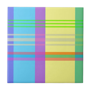 Easter Plaid Ceramic Tile