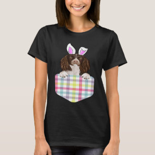 Easter Plaid English Springer Spaniel Bunny Dog In T-Shirt