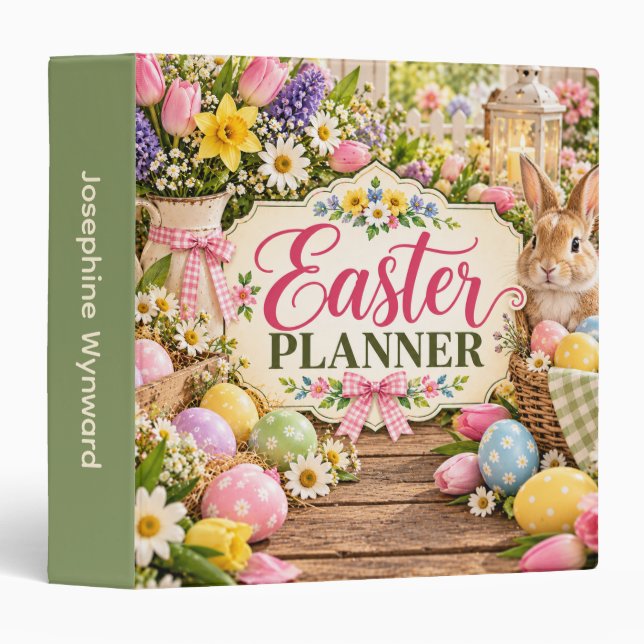 Easter Planner Spring Organizer 3 Ring Binder (Front/Spine)