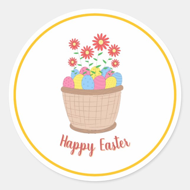 Easter Playful Spring Joyful Festive Energy Classic Round Sticker (Front)