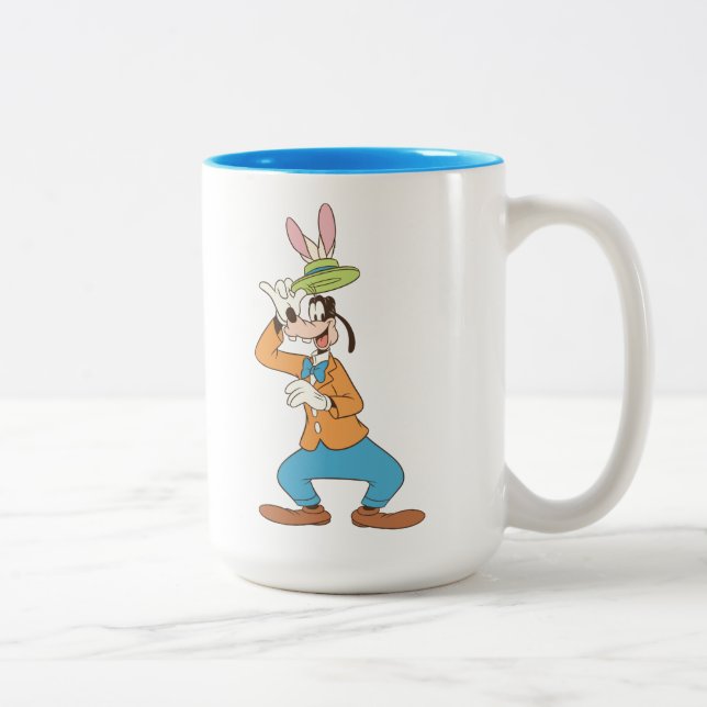 Easter Pluto with Easter Bunny Ears 2 Two-Tone Coffee Mug (Right)