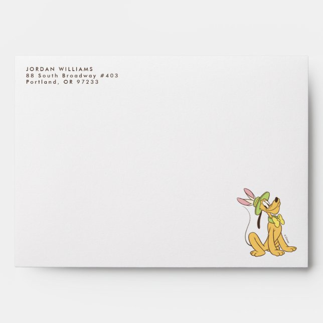 Easter Pluto with Easter Bunny Ears Envelope (Front)