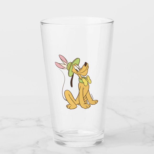 Easter Pluto with Easter Bunny Ears Glass (Front)