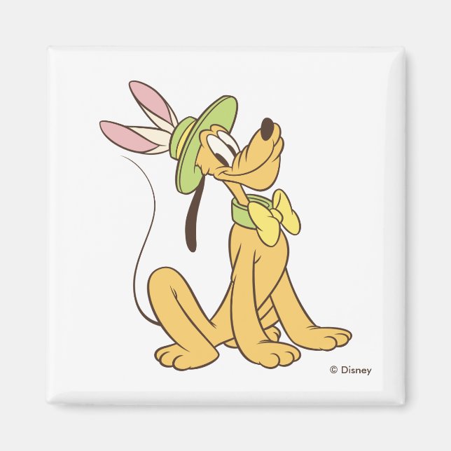 Easter Pluto with Easter Bunny Ears Magnet (Front)