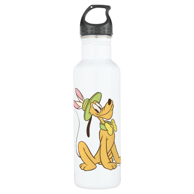 Easter Pluto with Easter Bunny Ears Stainless Steel Water Bottle (Front)