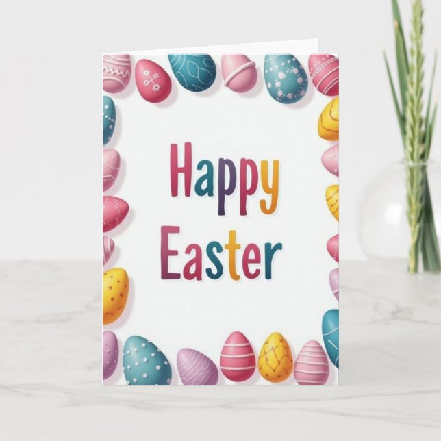 Easter Polka Dot Pattern Card (Front)