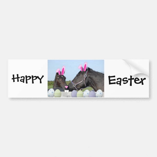 Easter Pony and Horse Bumper Sticker (Front)