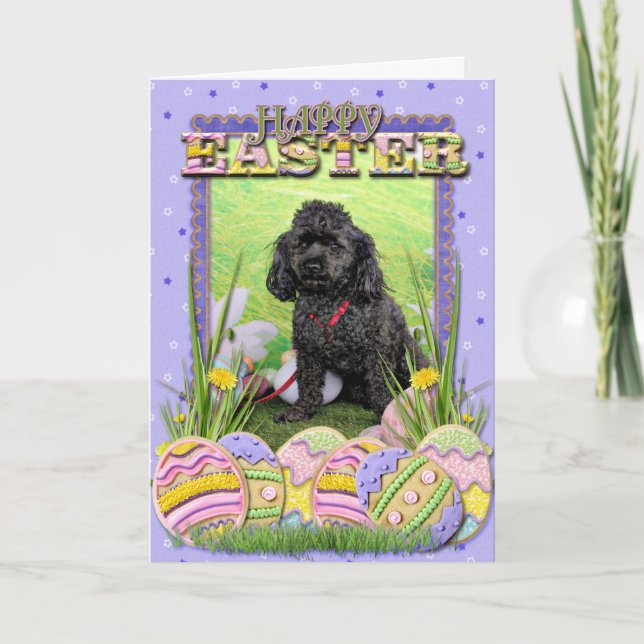 Easter - Poodle - Junior Holiday Card (Front)