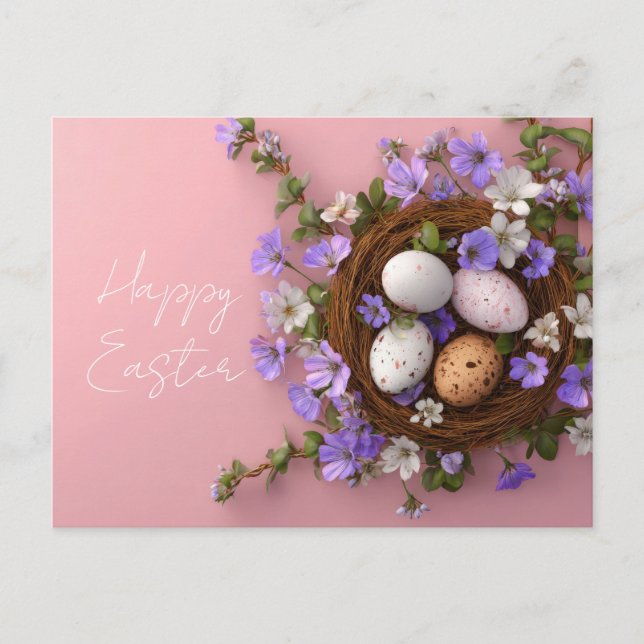 Easter Postcard with Easter Eggs (Front)