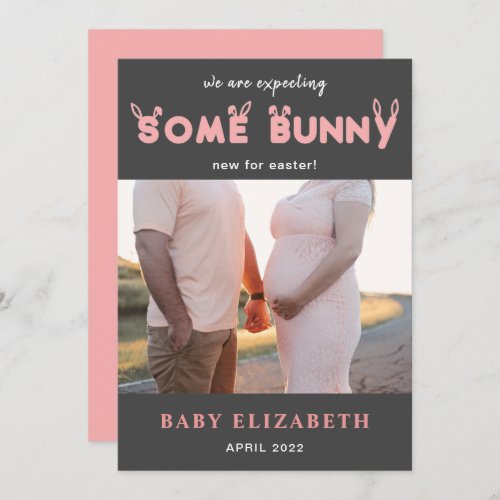 Easter pregnancy announcement photo funny bunny