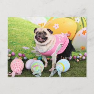 Easter - Pug -Hannah Holiday Postcard