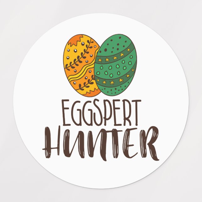 Easter Pun Eggspert Hunter Humor Funny Cute Quote Labels (Design 1)
