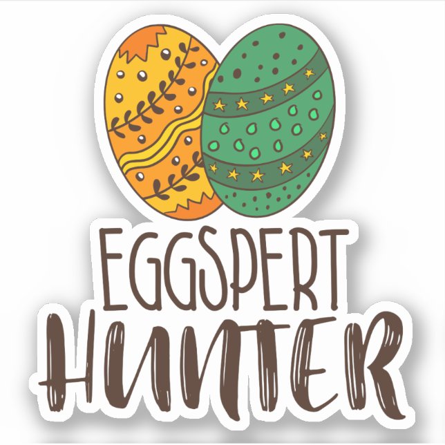 Easter Pun Eggspert Hunter Saying Humor Cute Funny Sticker (Front)