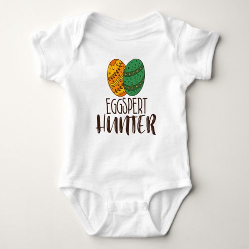 Easter Pun Funny Eggspert Hunter Saying Humorous Baby Bodysuit