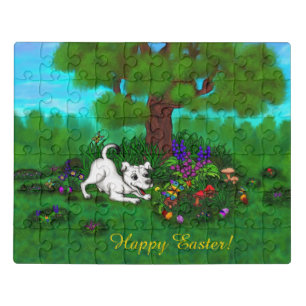 Easter - Puppy Capo and Butterfly Jigsaw Puzzle
