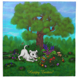 Easter - Puppy Capo and Butterfly Napkin