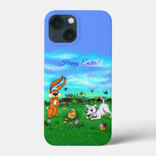 Easter - Puppy Capo with Rabbit and Chick iPhone 13 Mini Case