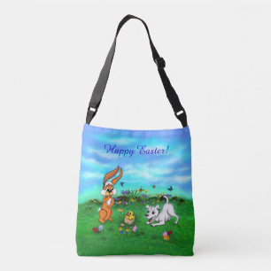 Easter - Puppy Capo with Rabbit and Chick Crossbody Bag