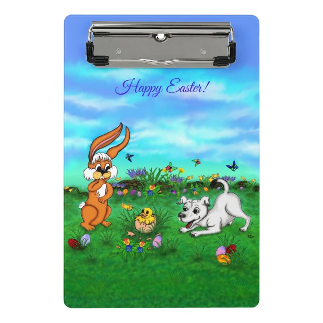 Easter - Puppy Capo with Rabbit and Chick Mini Clipboard (Front)
